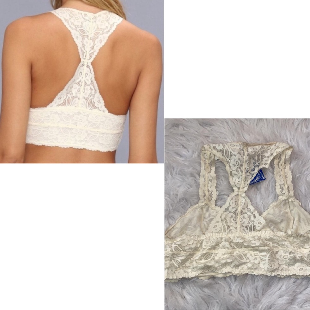 FREE PEOPLE
Intimately Fp Lace Racerback Bralette In Cream - Picture 2 of 9